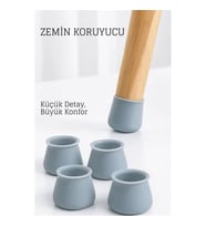 Mey İthalat® Silikonlu Sandalye Ayak Koruyucu – Sessiz ve Çiziksiz Kullanım, 4’lü Set GRİ