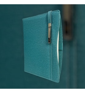 2025 - 2026 Yeni Yıl Günlük Ajanda Notebook Üstten Metal Kilitli Lüx Model 17x24 Ebadında (Turkuaz)