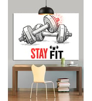 Ağırlık Fitness Motivasyon Yazısı Dekoratif Kanvas - Mdf Ahşap Tablo