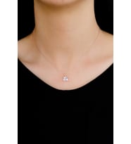 Baget Zirkon Tasarım Rose Hayalet Gümüş Kolye