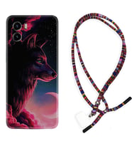 Vivo Y15S Y32 Y33S Y51 Y53S Kılıf Boyun Asklı Rasta Silikon Wolf and Moon 1380