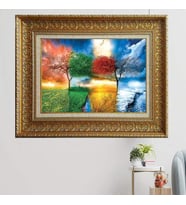 Gold Altın Kalın Çerçeveli Paspartulu Tablo vk610