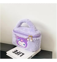 Sanrio Kuromi Peluş Kozmetik Bakım Makyaj Çantası Mor