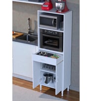 Eliusta Lunera G:60 cm Beyaz Mutfak Dolabı Çok Amaçlı Açık Bölmeli Fırın Mutfak Dolabı 60x163,4x32,5 cm