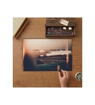 Havaalanı Yolcu Uçağı Tasarımı 240 parça Ahşap Puzzle Ahşap Kutuda MP04138