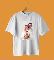 Kişiye Özel Fotoğraf Baskılı Beyaz T-shirt