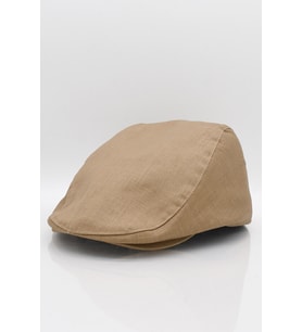 Erkek Camel Kasket Keten Yazlık Flat Cap Şapka