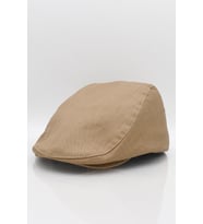 Erkek Camel Kasket Keten Yazlık Flat Cap Şapka