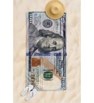 Erayshome Hediyelik Dolar Desenli Baskılı Plaj Banyo Havlusu