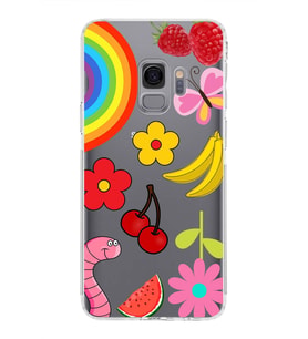 PrintiFy Samsung Galaxy S9 ile Uyumlu Water Color 5  Kamera Korumalı Şeffaf  Kılıf