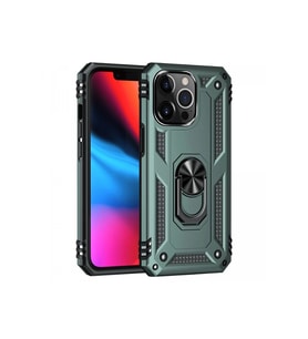 Durukar® iPhone 13 Pro Max Kılıf Sofya Yüzüklü Silikon Kapak - Yeşil