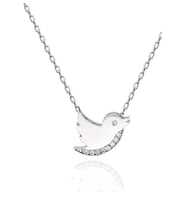 KUŞ 925 AYAR SWAROVSKİ TAŞLI KOLYE