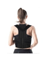 Kamburluk Önleyici Unisex Sırt Ortopedik Dik Duruş Aparatlı Balenli Korse (Siyah)