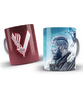 Viking Temalı Özel Tasarım Porselen Kupa Bardak Erkek Hediyesi 330ml