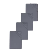 4 Adet Düz Pamuklu Tek Kişilik 120 x 200 x 30 cm Lastikli Penye Çarşaf (Antrasit)