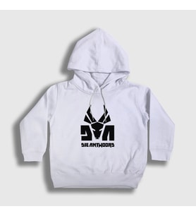Presmono Unisex Çocuk Beyaz Logo Die Antwoord Kapüşonlu Sweatshirt 453888tt (Beyaz)