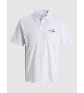 JACK JONES Yazı Armalı Erkek Polo Yaka Tişört 12288118 (Beyaz)