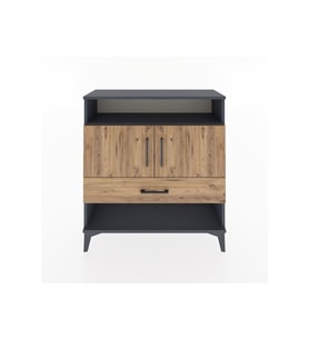 Arges Şifonyer 3 Raflı Tek Çekmeceli 2 Kapaklı 88x30x96 Antrasit-Çam