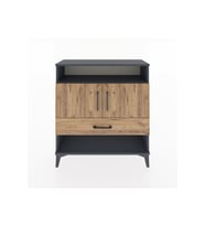 Arges Şifonyer 3 Raflı Tek Çekmeceli 2 Kapaklı 88x30x96 Antrasit-Çam