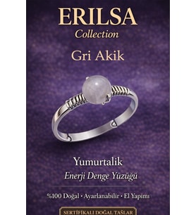 Sertifikalı Yumurtalık Enerji Denge Yüzüğü – Gri Akik Taşı Ayarlamalı İnce Kasa Yengeç Terazi Balık (Çok Renkli)