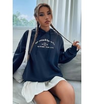 Unisex Gymnasium Baskılı Oversize Sweatshirt (Lacivert)