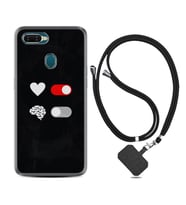 Oppo A5S A15 A16 A54 A55 A73 A74 Kılıf Boyun Askılı Silikon Love Brain 1722