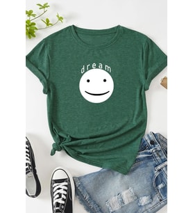 Unisex Dream Baskılı T-shirt (Yeşil)
