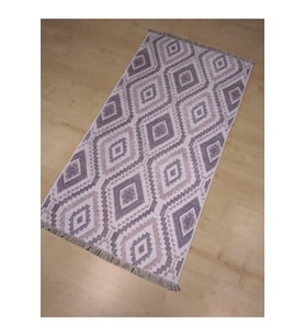 EVALİFE 8212 GRİ BEJ INCE MAKİNEDE YIKANABİLİR HALI 80X150 CM
