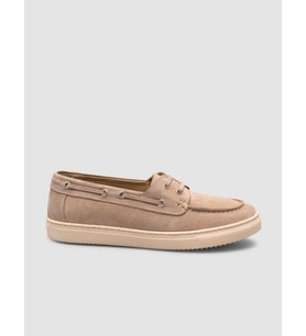 MonaMae %100 Hakiki Deri KremSüet Kadın Loafer