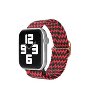 Uray store Apple Watch 38mm Star Kordon - Zigzag Kırmızı-Siyah