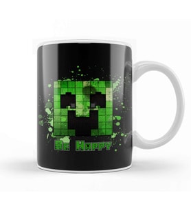 Minecraft Be Happy Creeper Kupa Bardak Porselen