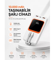 Northcity 10.000 mAh Taşınabilir Powerbank Dijital Göstergeli Güç İstasyonu