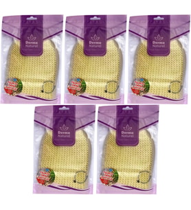 Derma Naturel Palmiye Lifi Örme Banyo Eldiveni (15*24CM) MS-04 (5 Li Set)
