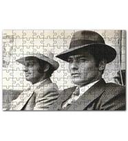 Cakapuzzle Jean Paul Belmondo Alain Delon Siyah Beyaz Puzzle Yapboz MDF (Ahşap) (120 Parça)
