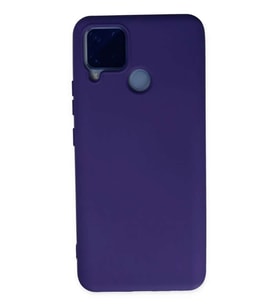 Realme C15 Kılıf Nano içi Kadife Silikon - Mor