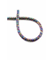 Hematit Doğal Taş Parlak Gökkuşağı Rondela Kesim 6x1mm Dizi [AA]