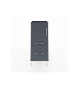 Arges Komodin 2 Raflı 2 Çekmeceli Tek Kapaklı 44x30x106 Antrasit-Antrasit