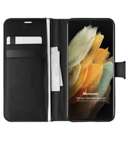 Microsonic Samsung Galaxy S21 Ultra Kılıf Delux Leather Wallet Siyah