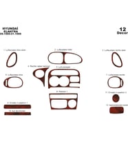 Meriç® Hyundai Elantra Ön Torpido Kaplama Maun 12 Parça 1995-1998 (Maun)