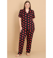 Mirano 2854 Kalpli Milan Kumaş Kısa Kollu Düğmeli Büyük Beden Kadın Pijama Takımı