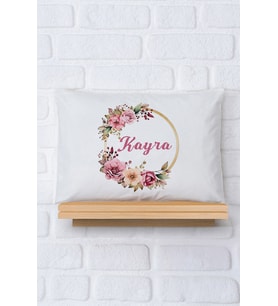 Pia Baby Premium %100 Pamuk İsme Özel Kız Bebek Yastık Kılıfı 35*45 cm 5072-12