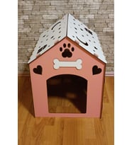 İsme özel Küçük ırk iç mekan Köpek evi kulübesi iç mekan, pembe beyaz