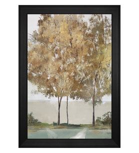 Soyut Manzara Motifli Kanvas Tablo 80 x 110 cm Siyah Çerçeve