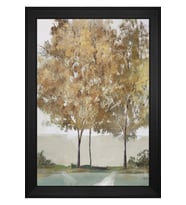Soyut Manzara Motifli Kanvas Tablo 80 x 110 cm Siyah Çerçeve