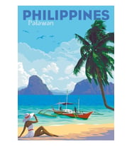 Filipinler'e Hoş Geldiniz Palawan Poster Tablo Ahşap Poster Dekoratif