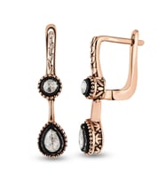 0.15 Ct Elmas Zümrüt Küpe EK23 (Çok Renkli)