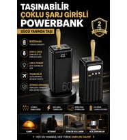 60000 mAh Powerbank 4 Portlu Dijital Göstergeli Uzun Kullanım Süreli