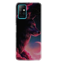 Infınıx Note 8 Kılıf Desenli Silikon Kılıf Wolf And Moon 1380
