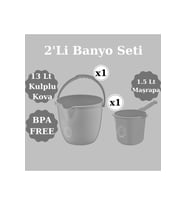 2'li Bebek Yıkama Banyo Seti Kova - Maşrapa. Bebek Banyo Seti 2li