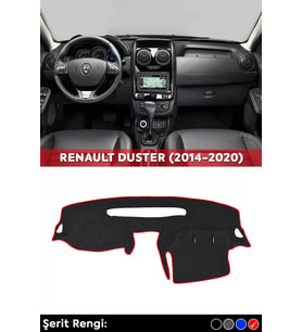 Renault Duster (2014-2020) 3d Torpido Koruma Kılıfı - Ön Göğüs Kaplama - Kırmızı Şerit